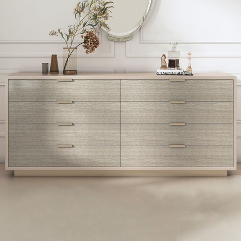 Ultra-Modern Double Dresser Horizontal Birch Storage Chest Dresser for Bedroom