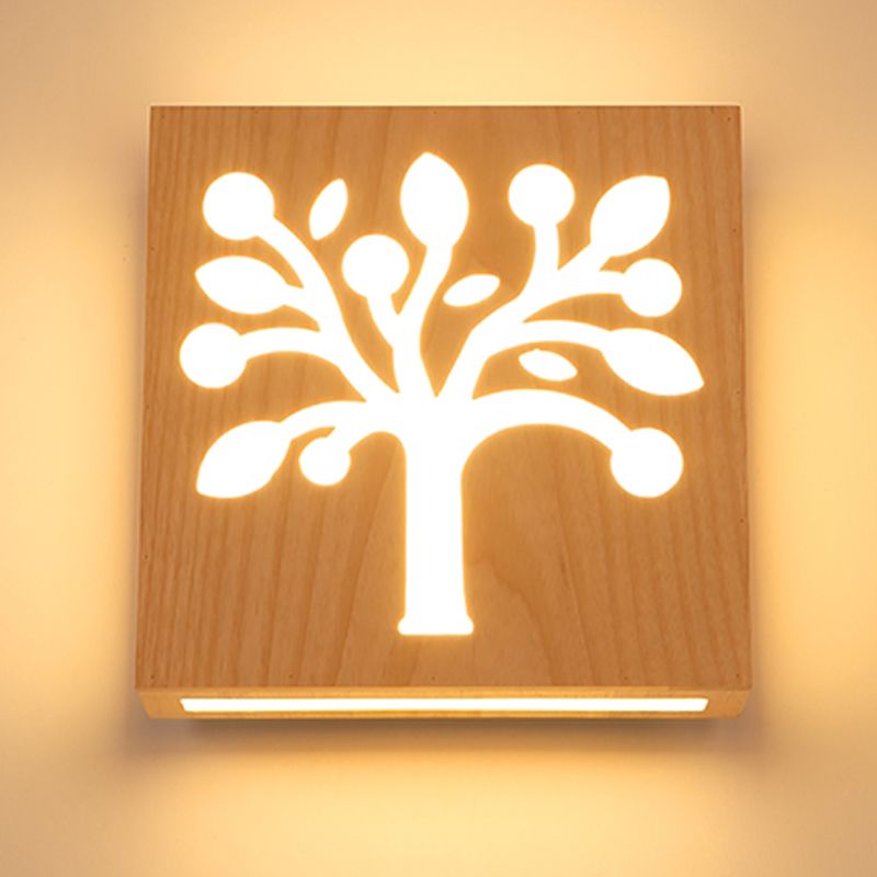 Modern Wooden Wall Light Sconce Creative Wall Light Fixture for Bedroom