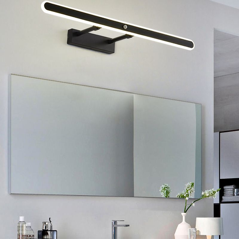 Minimalist 1-Light Linear Mirror Front Lamp Acrylic Shade LED Bathroom Wall Mounted Light Fixture