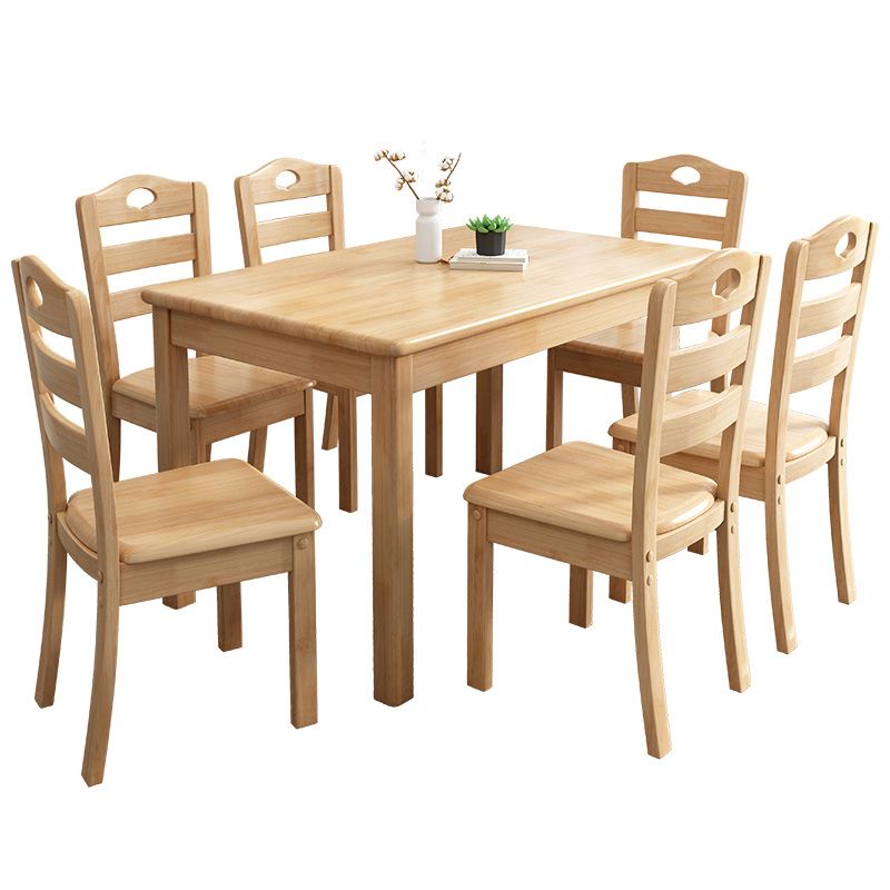Rectangle Wood Table Contemporary Style Dining Table with 4 Legs