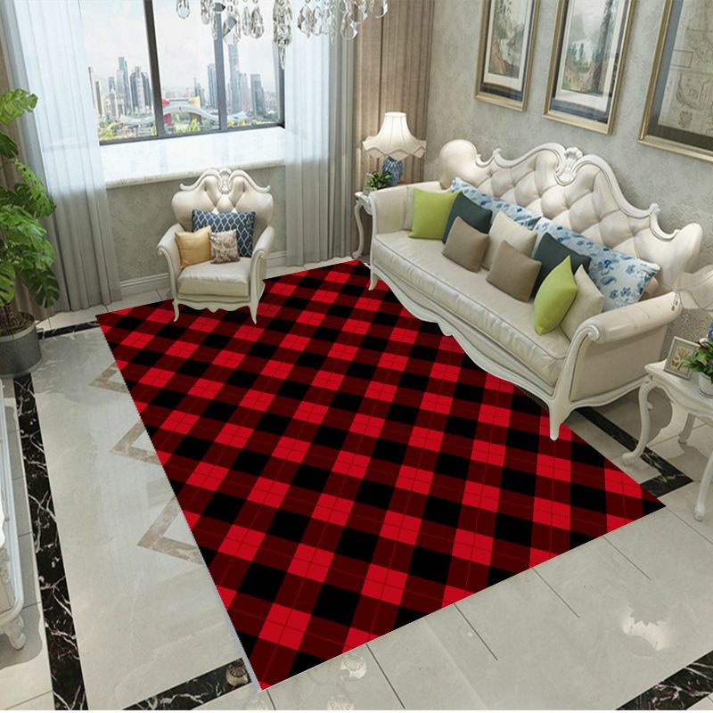 Purple Modern Rug Polyester Graphic Rug Non-Slip Backing Rug for Home Decor