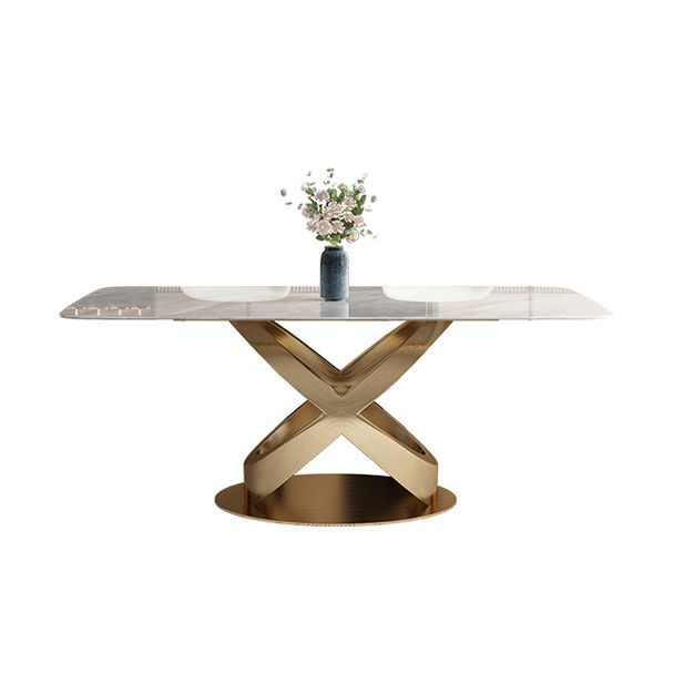 Luxury 1/2/5/6/7 Pieces Dining Set Sintered Stone Dining Table with Leather Chairs