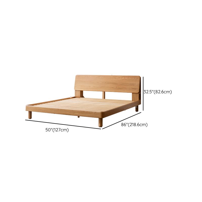 Solid Wood Standard Bed Contemporary Bed with Rectangular Headboard