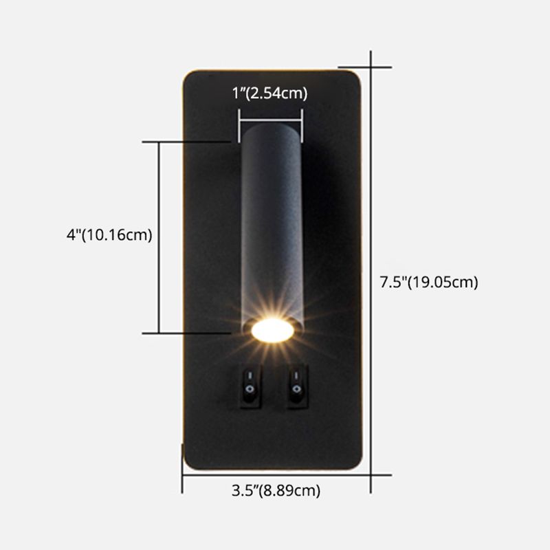 Aluminum Cylinderical Wall Lighting Fixtures Modern Minimalist Style 2 Lights Wall Light