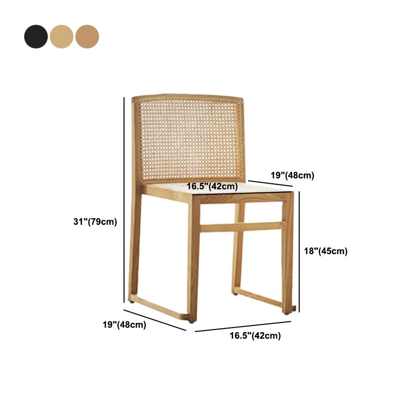 Traditional Style Dining Chairs Armless Chair with Wood Legs for Home