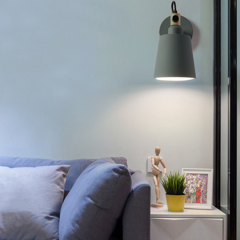 Macaron Empire Shape Wall Sconce Metal 1 Light Sconces for Bedroom