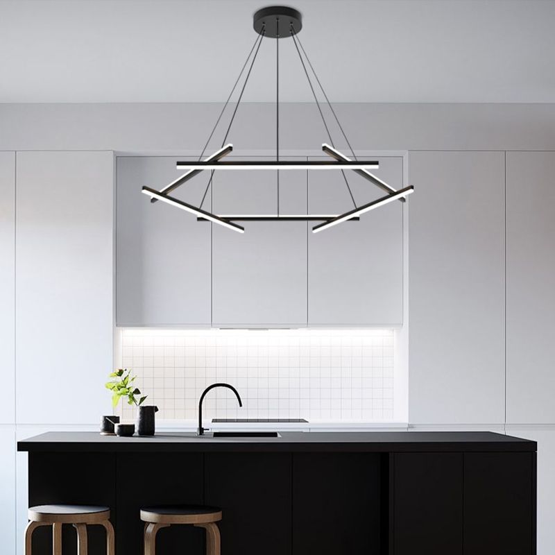 Simple Metal Suspension Light Modern-Style LED Pendant Lighting Fixture