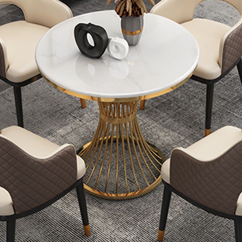 Glam Dinette Set for Kitchen 1/2/5 Pcs Glossy White Dining Table Set