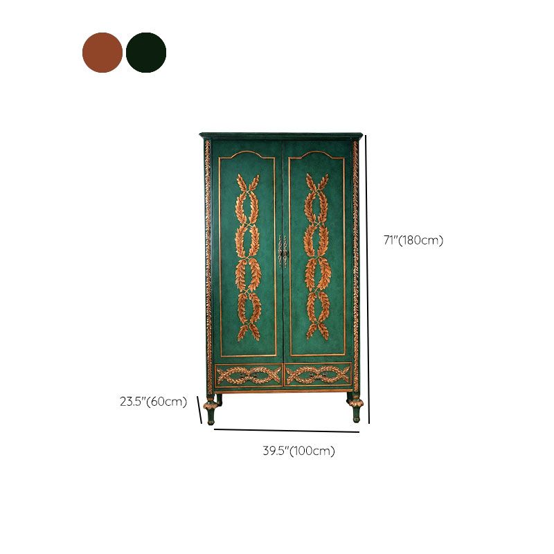 Solid Wood Wardrobe Cabinet Clothes Rail Wardrobe Armoire for Home