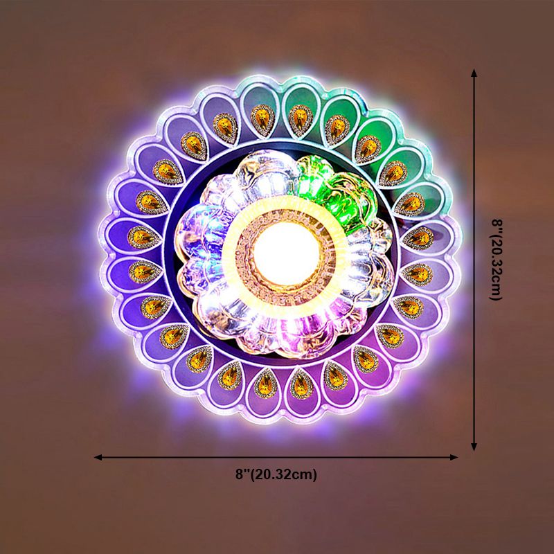 Mini luz de techo de cristal LED de estilo moderno, luz de techo empotrada con orificio de 2-3,5 pulgadas de diámetro