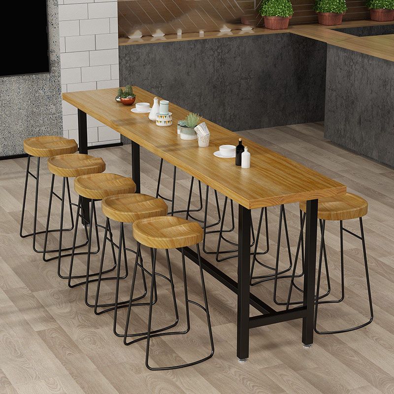 Modern Rectangle Pub Dining Set 1/2/6/7/9/11 Pieces Indoor Table and Stool Set