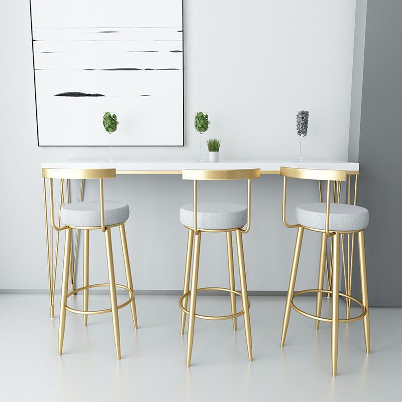 Moderner Metal -Barhocker mit Fußstütze und Casual Bar Stool im unteren Rücken