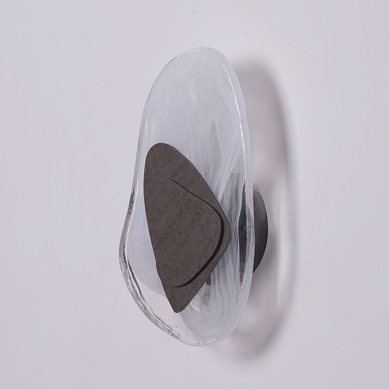 Illuminazione a parete di vetro contemporanea a 1 luce geometrica di sconde per soggiorno