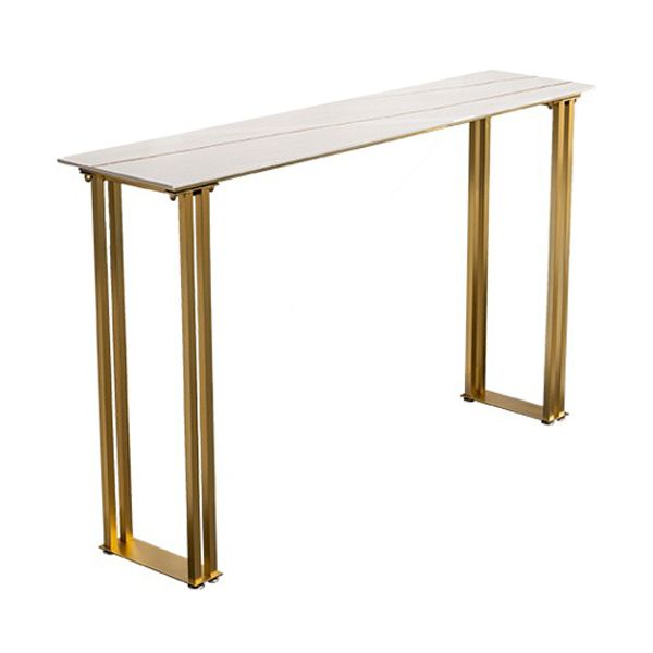 Sintered Stone Bar Table Modern Dining Table Gold and Metal Base Bar Table