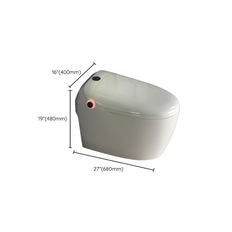 Contemporary Elongated Toilet Bowl White One Piece Toilet with Glazed Surface