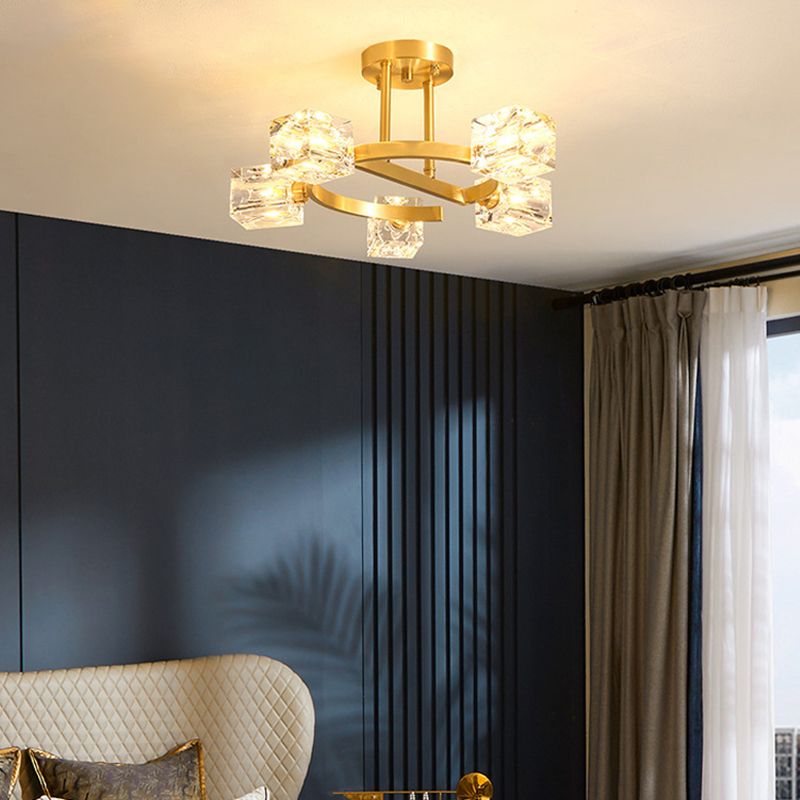 Carré près de l'éclairage du plafond luminaire en cristal moderne
