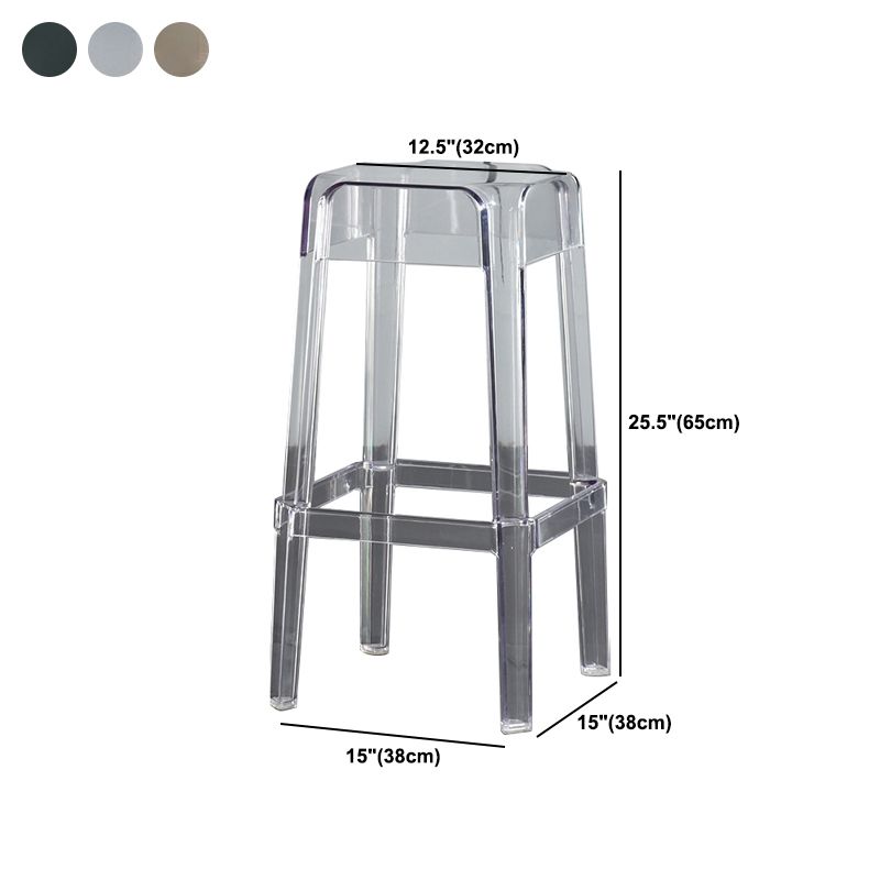 Modern Style Backless Bar-stool Plastic Counter Bar Stool with Plastic Legs for Home