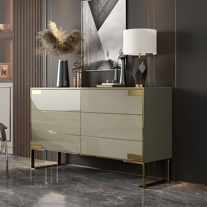 Wooden Storage Chest Dresser Classic Glam Dresser for Home Office