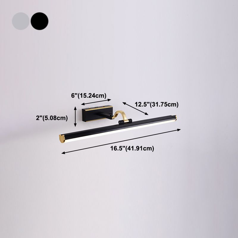 Éclairage mural de forme linéaire de style moderne 1 appliques murales légères pour salle de douche