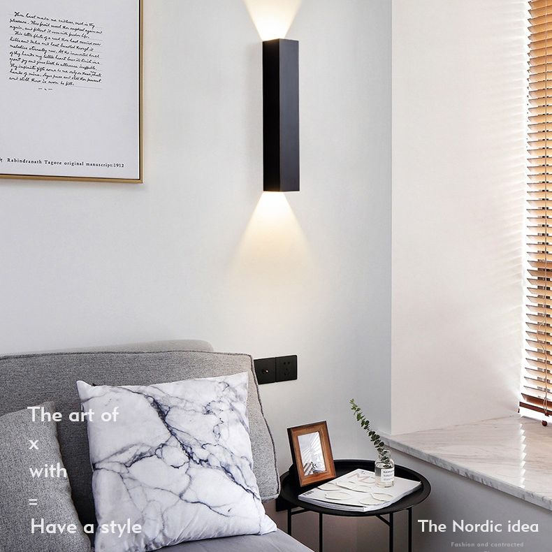 2 luces de pared geométrica de pared moderna de estilo de metal de estilo simple