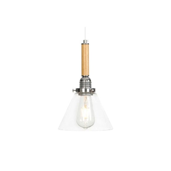Globe/Cone/Small Bell Pendant Lighting Vintage Clear Glass 1 Licht Roségoud/Chrome hangende lamp met verstelbaar koord