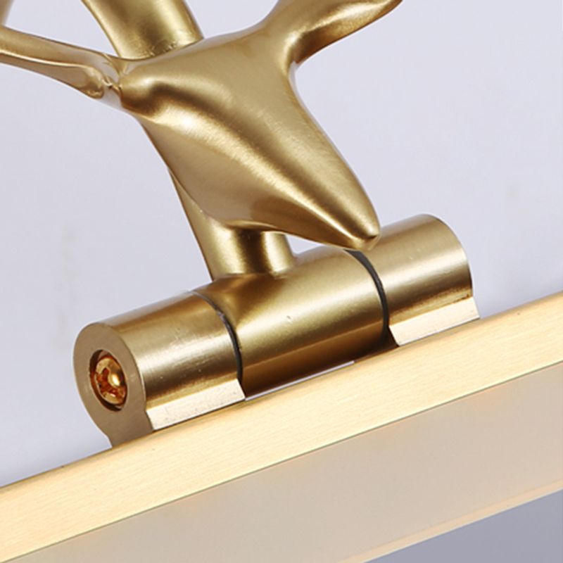 Elongated Vanity Wall Lights Vintage Simplicity Acrylic Wall Sconce with Antlers for Bathroom