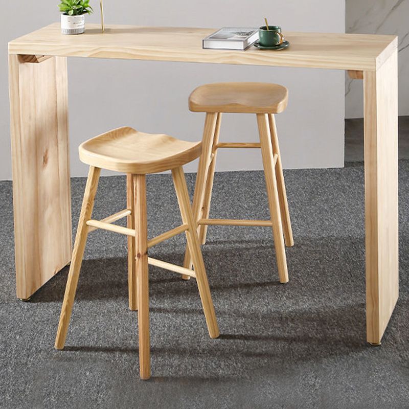 Rectangle Pine Wood Counter Table Contemporary Bar Table for Dining Room