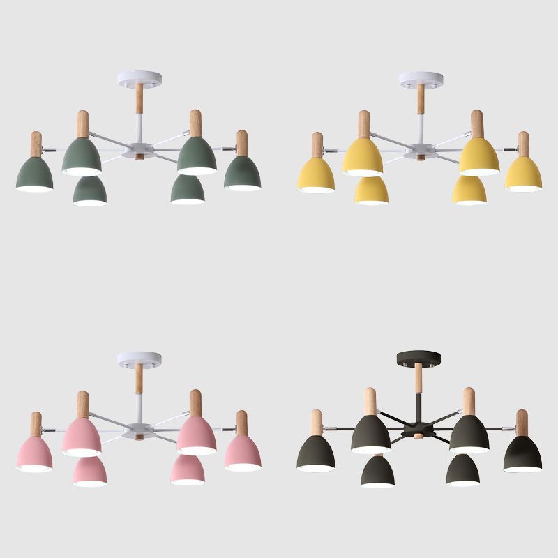 Multi -lichten conische hangende verlichtingsarmaturen moderne stijl metalen plafond kroonluchter