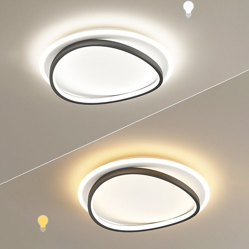Creative Double Layer Geometric Ceiling Light Nordic Style Minimalism LED Flush Mount Lighting Fixture for Bedroom