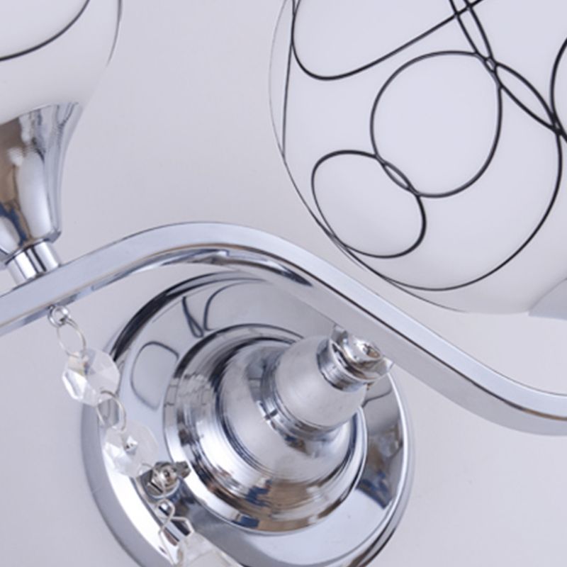 Multi Lights Ball Wall Mounted Light Fixture Modern Style Glass Wall Sconce Lights