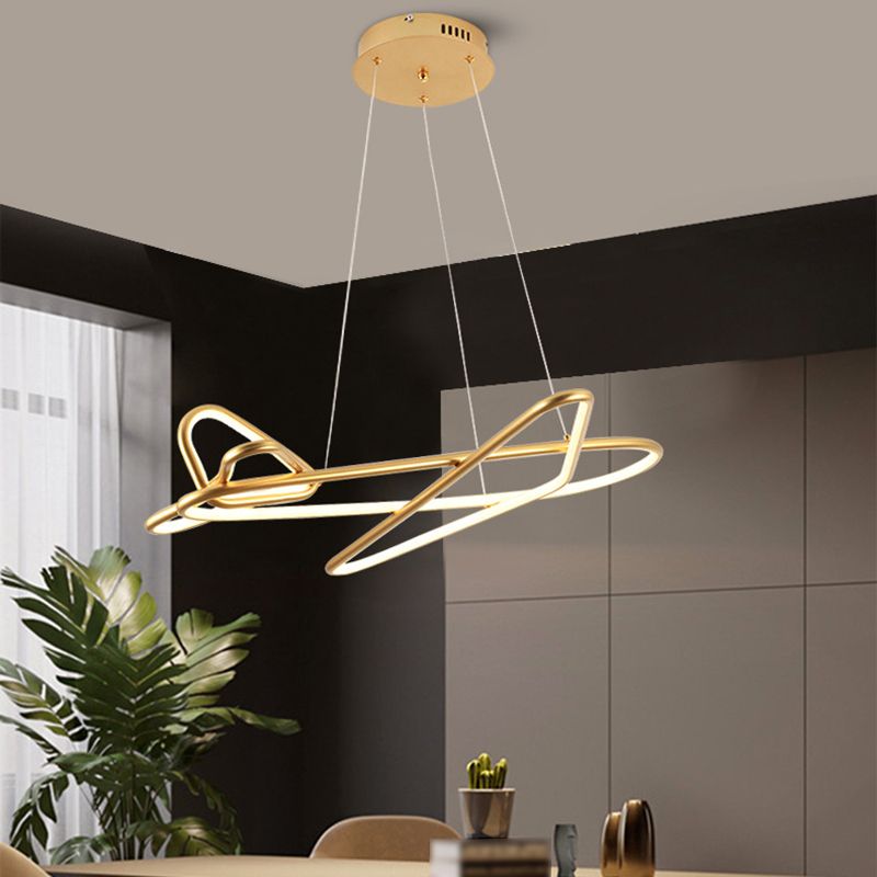 Modern Creative LED Pendant Light Lacquered Aluminium Linear Chandelier with Silicone Shade