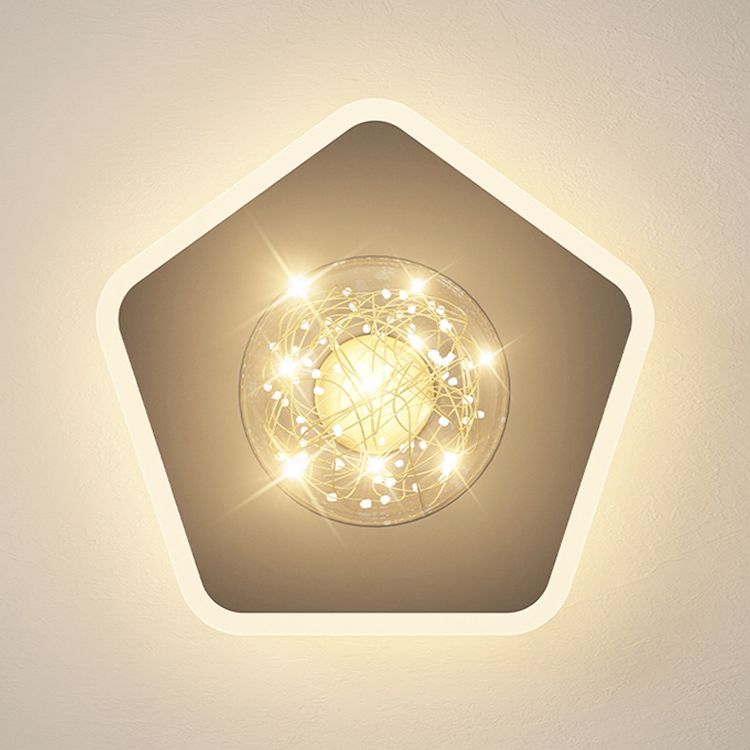 Globe LED Ceiling Light Contemporary Style Flush Mount Lighting Fixture for Living Room