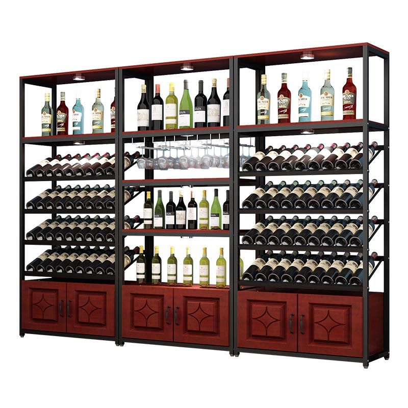 Mid-Century Modern Wine Rack Floor Solid Wood Wine Holder Rack