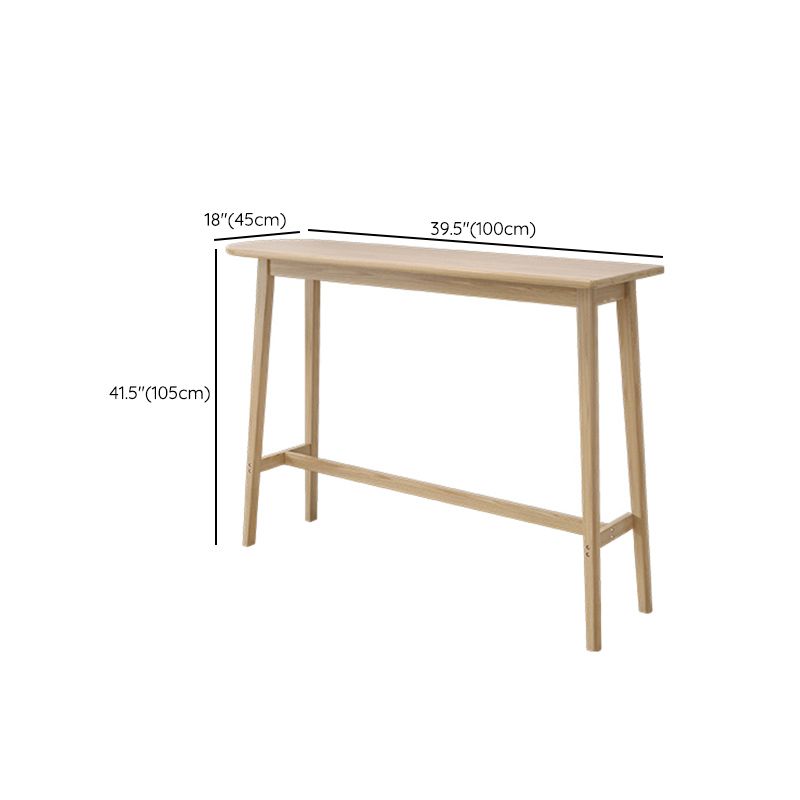 Modern Style Solid Wood Bar Table Natural Colour Fixed Bistro Bar Desk for Living Room