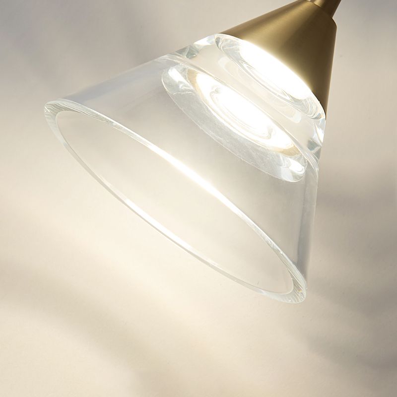 LED Modern Metal Wall Sconce Cone Shape Wall Light with Acrylic Shade for Courtyard