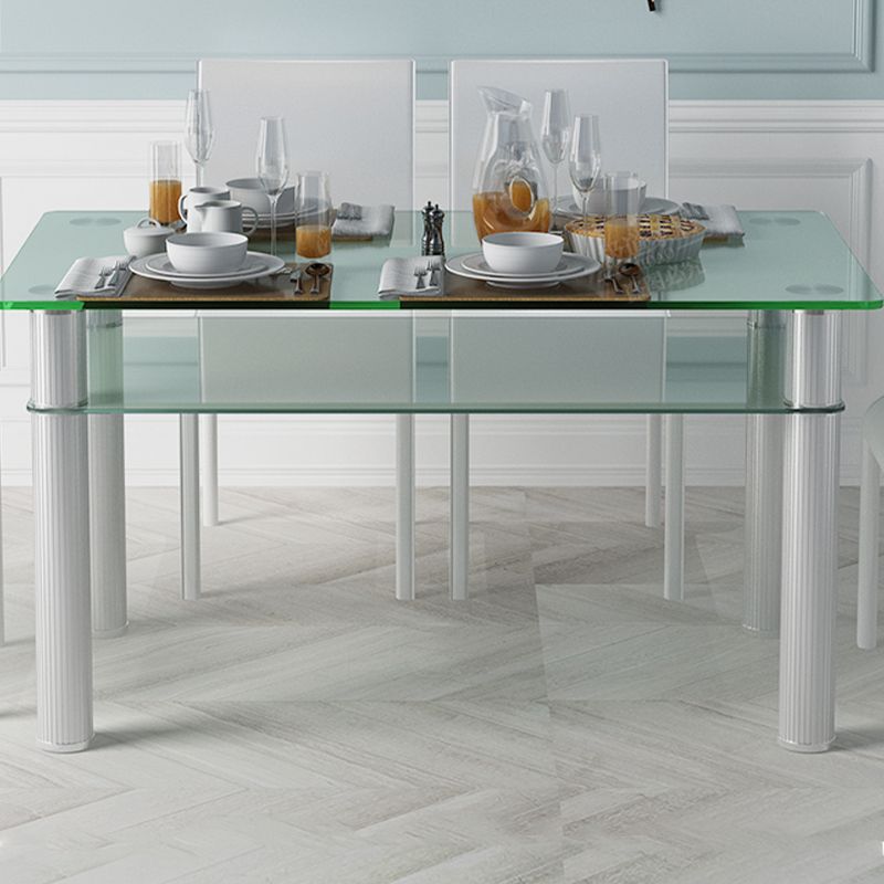 Metall modernes Rechteck Innentischglas Tisch für Küche und Esszimmer