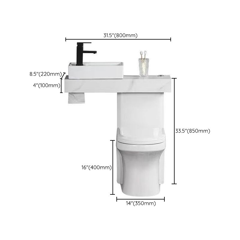 Contemporary Flush Toilet Floor Mount One-Piece Toilet Urine Toilet