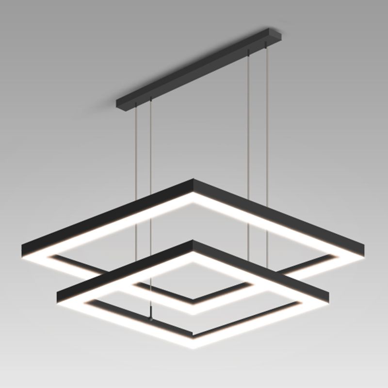 Moderne vierkante kroonluchter verlichtingsarmaturen Multi-tier hangende hanglampen