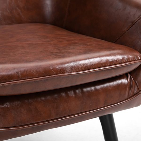 Contemporary Style Upholstered Arm Chair Solid Back Dining Side Chairs for Home Use