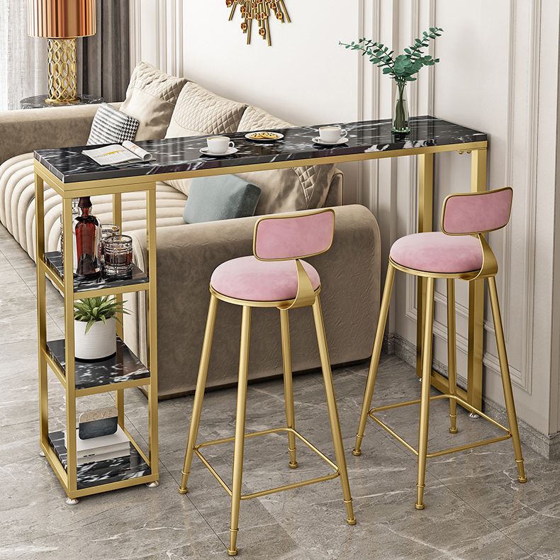 Glam Pub Table Rectangle Bar Height Bar Table for Living Room