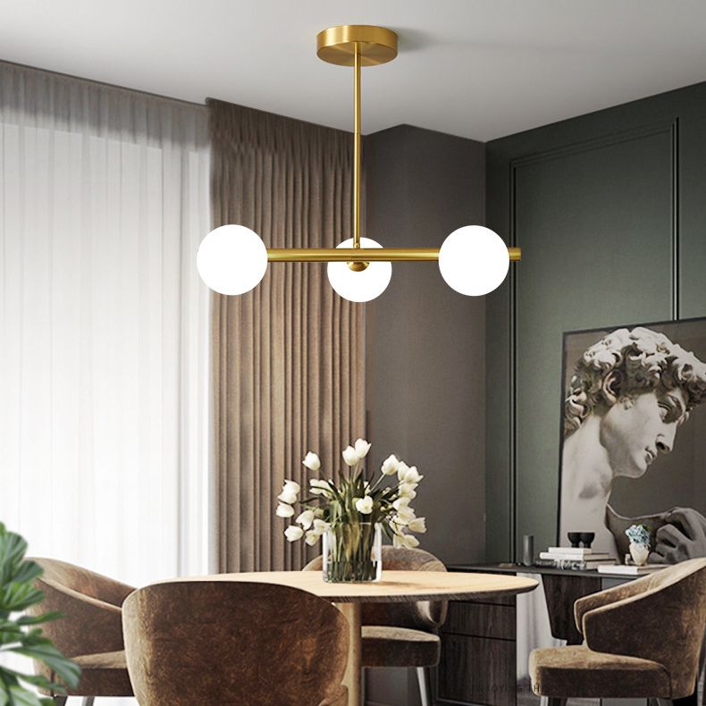 Sphere Island Pendant Lights Modern Glass Chandelier Lighting Fixtures for Restaurant