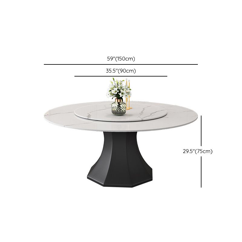 Contemporary 1/4/5/7/9/13 Pieces Furniture Round Stone Dining Set in White