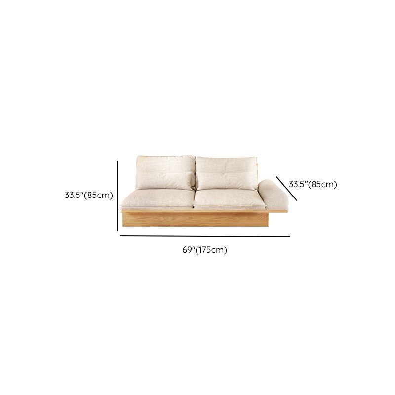Scandinavian Fabric Living Room Sofa Loose Back White Seating