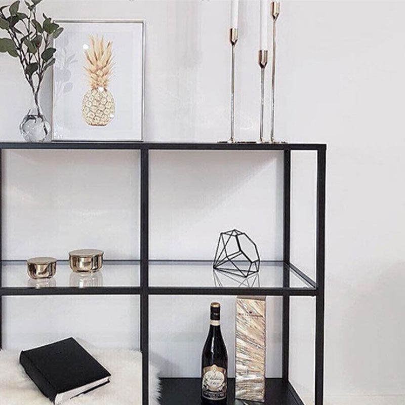 Modern Iron Console Sofa Table Rectangle End Table with Shelves for Hall