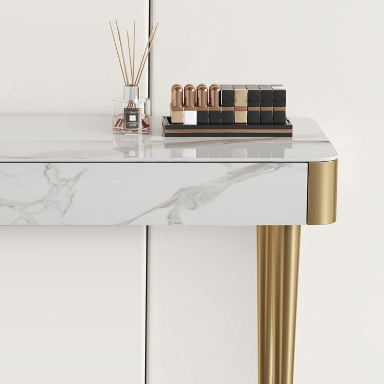 Luxurious Vanity Makeup Dressing Table Stool Set with 2 Drawers