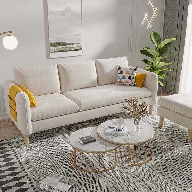 Mordern Square Arm Sofa with Tight Back Convertible Sofa for Living Room, Apartment