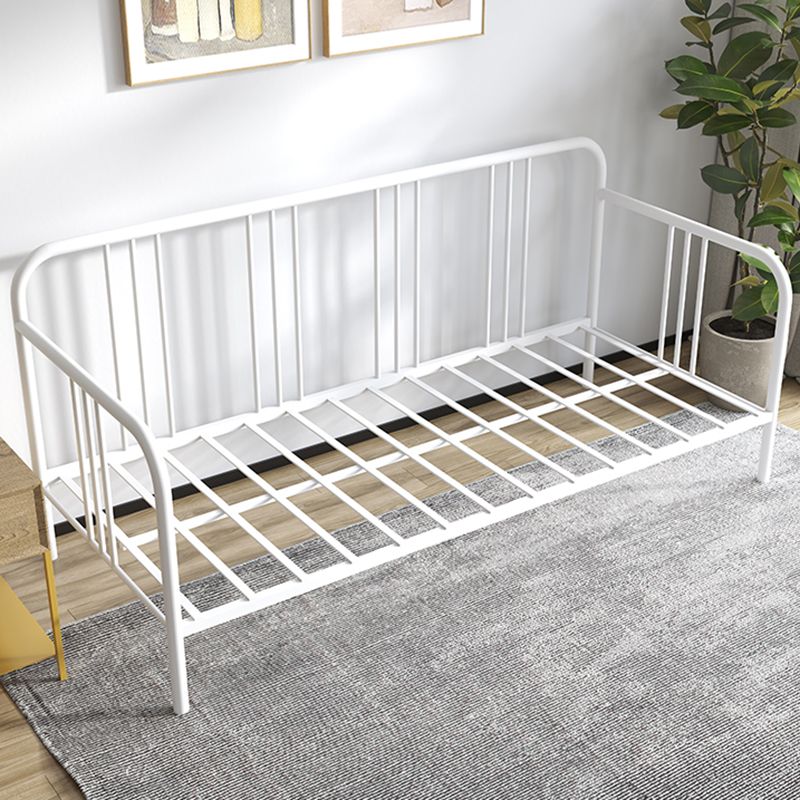 Scandinavian Iron Solid Color Daybed with Slat Headboard Kid Bed