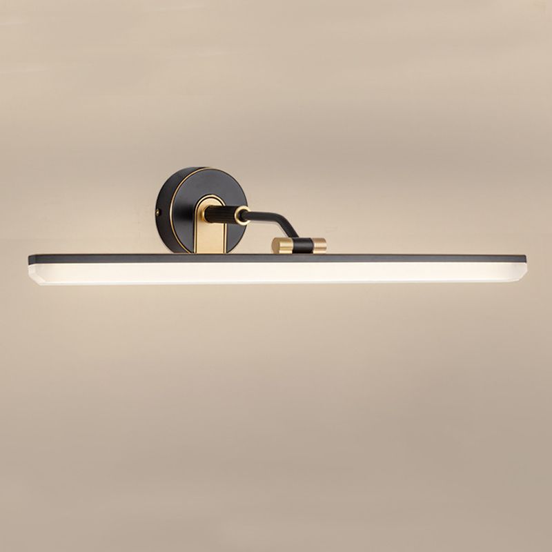 1 Light Linear Mirror Wall Lighting Modern Style Metal Wall Mounted Light Fixture