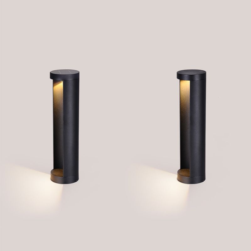Aluminum Cylinder Shaped Ground Light Minimalism Black LED Path Lighting for Garden