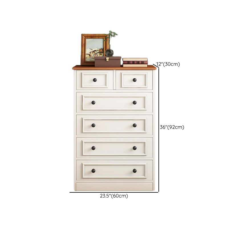 American Traditional Vertical Lingerie Chest Wood Storage Chest for Bedroom